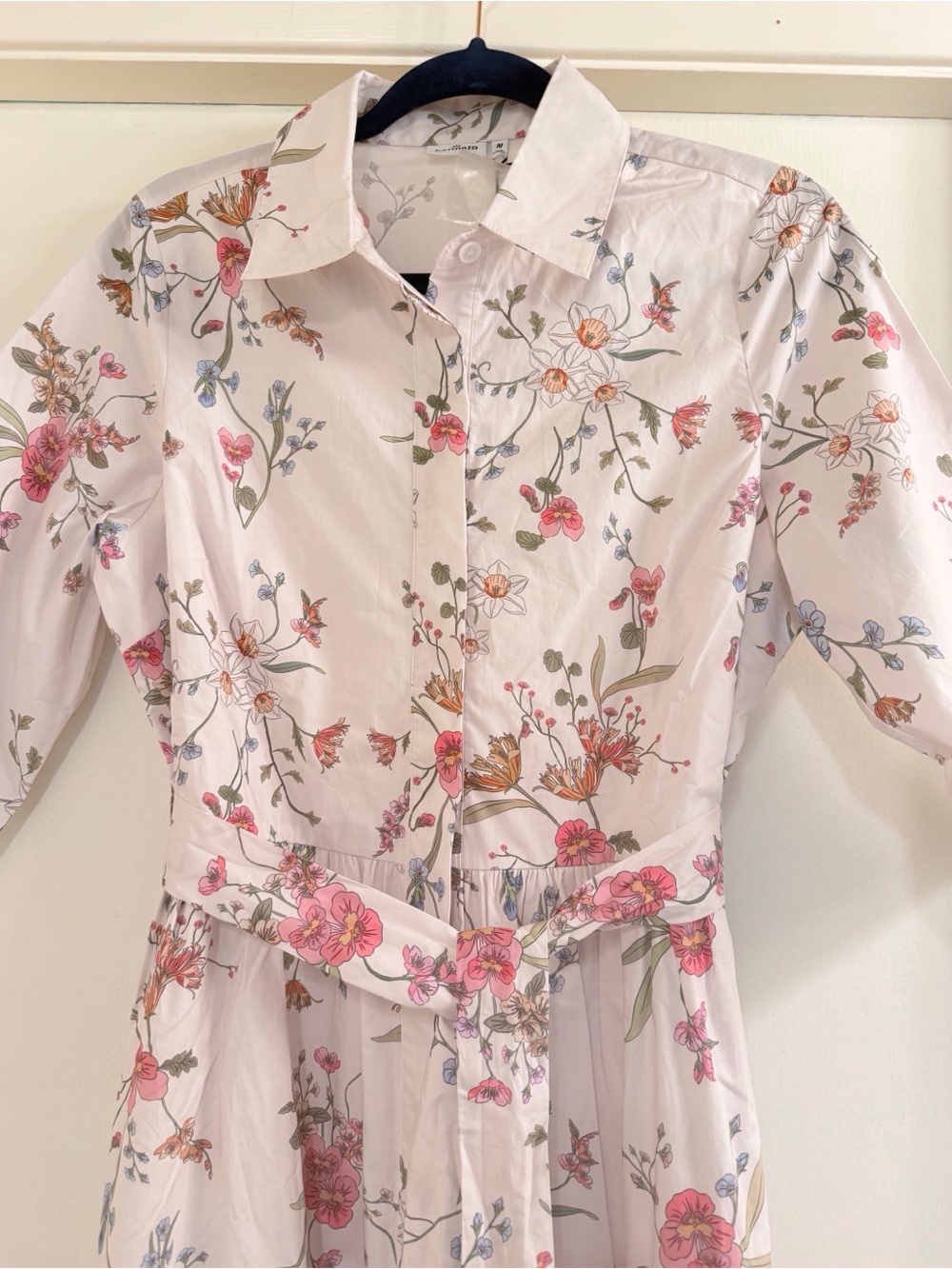 Hermoza / Francesca White Meadow Button-Front Midi Shirt Dress - Sz. M - NWT - Picture 6 of 15